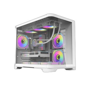 Vỏ Case AIGO AQUARIUM ARC1 WHITE (MATX,MÀU TRẮNG,Kính Cong)  Case Bể Cá
