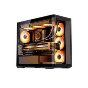 Vỏ Case JONSBO D300 Black (MATX, Màu Đen, Kính Cong)