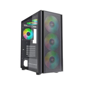 Vỏ Case Máy Tính KENOO ESPORT EM700 - 3F MESH BLACK (EATX, Màu Đen, 3 Fan RGB)