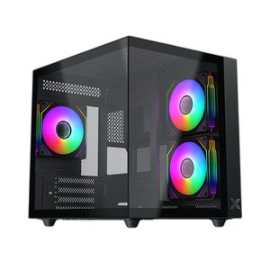 Vỏ Case XIGMATEK AQUA M LITE 3GF EN44144 (MATX, 3 Fan RGB, Case Bể Cá Màu Đen)