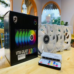 Fan Case Vitra Galaxy White 3 in 1 Led ARGB (3 Fan Pack/Kèm điều khiển)